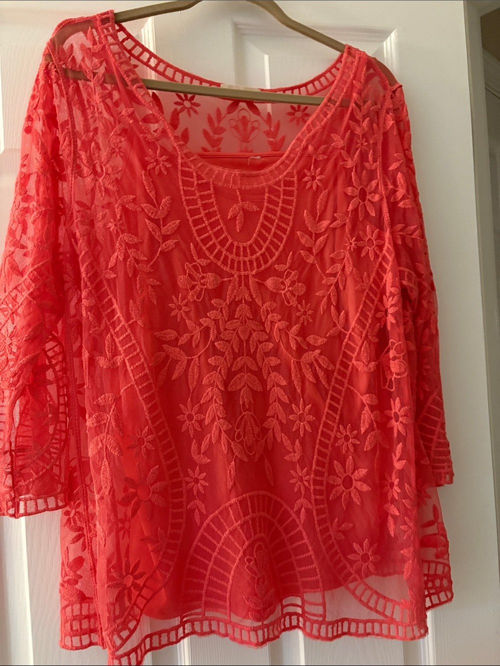 Coral lace top